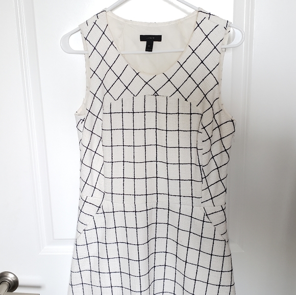 (Tall) J.Crew A-Line Windowpane Tweed Dress - Picture 5 of 15